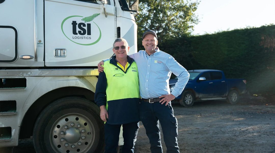 So Sweet logistics partnership with TSI driver beside transport truck, highlighting distribution support. So Sweet logistics partnership with TSI driver beside transport truck, highlighting distribution support.